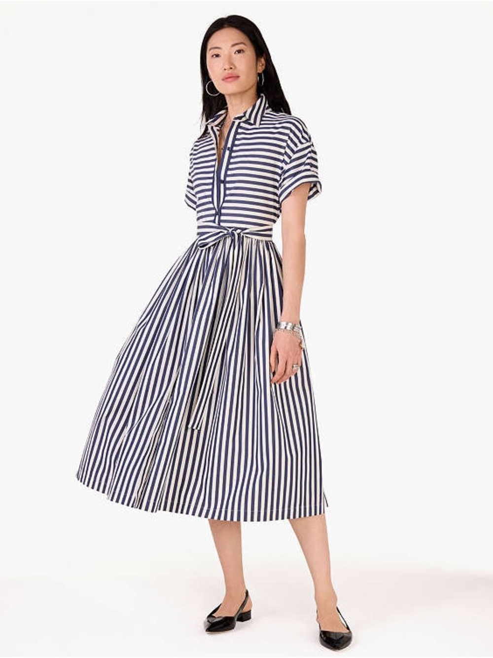 Kate Spade Julia Stripe Bungalow Midi Dress